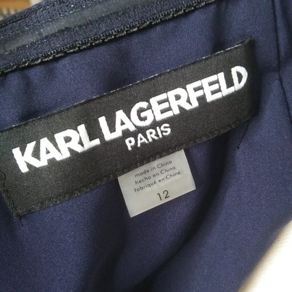 NWOT Karl Lagerfeld Paris dress faux pearl collar size 12 - Picture 3 of 16